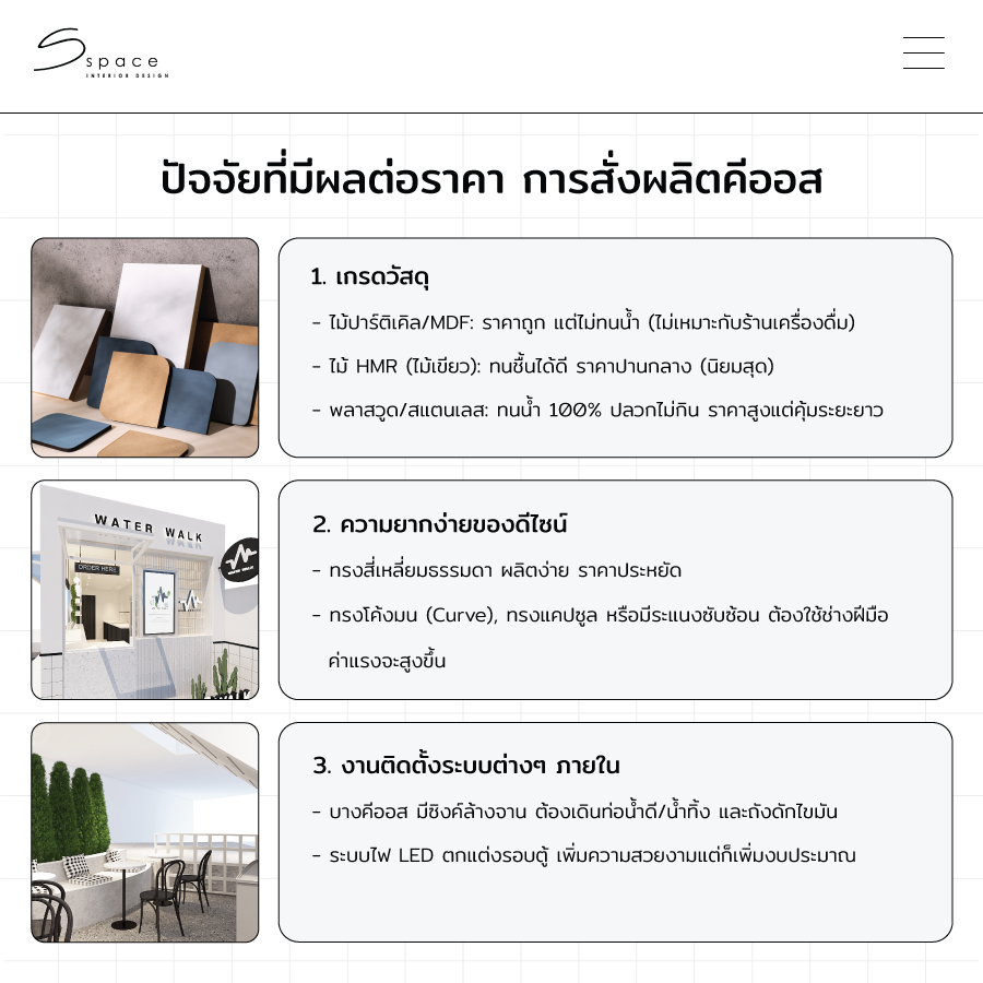 ปัจจัยที่มีผลต่อราคา การสั่งผลิตคีออส
