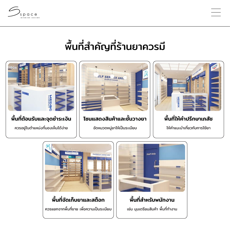 พื้นที่สำคัญที่ร้านยาควรมี