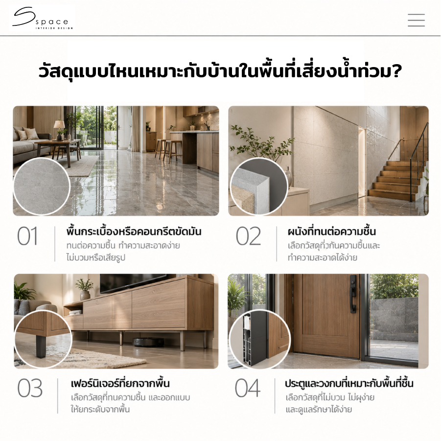 ออกแบบบ้านกันน้ำท่วมอย่างไร? รวมแนวทางออกแบบบ้านให้รับมือน้ำท่วม 5 วัสดุแบบไหนเหมาะกับบ้านในพื้นที่เสี่ยงน้ำท่วม?